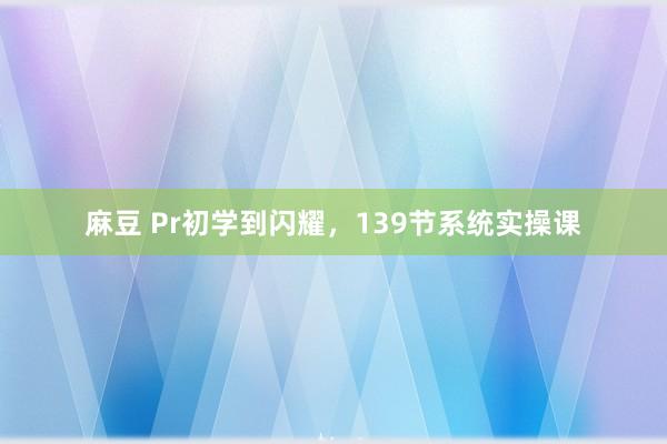 麻豆 Pr初学到闪耀，139节系统实操课